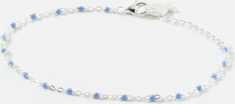 Clio Blue Womens Sky-blue beaded thin bracelet