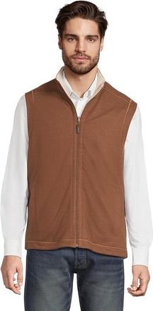 Johnston & Murphy Reversible Solid Vest Mens Clothing Rust/Oatmeal : 2XL, Polyester/Cotton