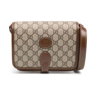 Gucci Mini bolso de hombro con Interlocking G - Bags - Hombre - Marr&oacute;n - ONE SIZE