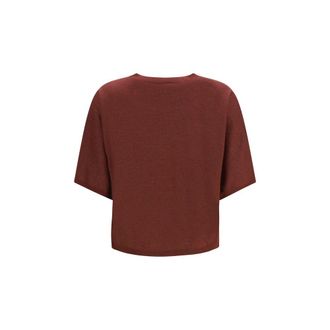 Brunello Cucinelli Womens Bordeaux Cashmere Sweatshirt Clothing