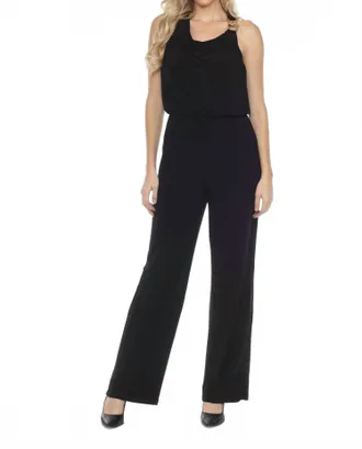 Joseph Ribkoff Womens Cowl Neck Blouson Jumpsuit In Black