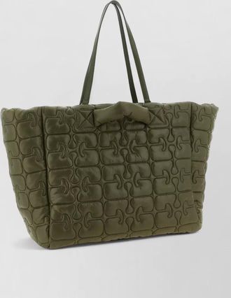 Ganni na quilted xxl tote bag
