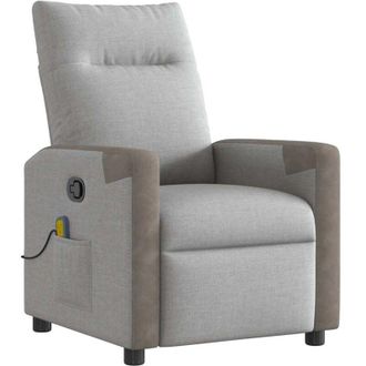 vidaXL Sill&oacute;n De Masaje Reclinable De Tela Gris Nube Vidaxl