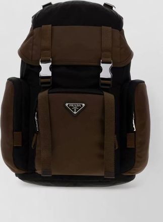Prada renylon backpack featuring practical side pockets