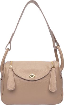 Luisa Vannini Beige Rundleer Tas