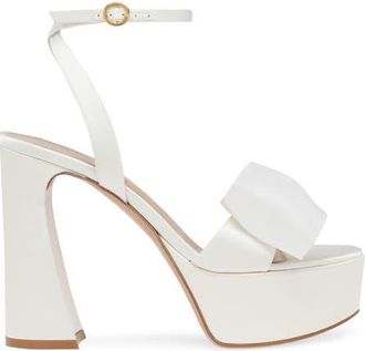 Gianvito Rossi Rosie Sandal in White Fabric at Nordstrom, Size 41.5