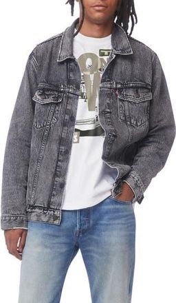 Levi's Relaxed Fit Denim Trucker Jacket in Black Bear Claws Dx at Nordstrom Rack, Size X-Large