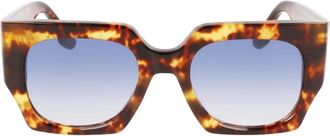 Victoria Beckham Vierkante Acetaat Zonnebril - Dames - Zonnebrillen - Bruin - ONE Size - Accessoires