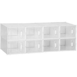 OEM Juego De 8 Cajas Modulares C&uacute;bicas Para Guardar Zapatos Con Puertas Transparentes - 25 X 35 X 19 Cm -crezuo