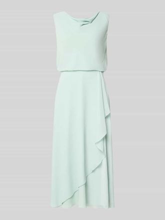 Christian Berg Cocktail Knielanges Cocktailkleid mit Wasserfall-Ausschnitt in Lind, Gr&ouml;&szlig;e 34