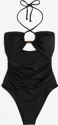 H&M Badeanzug mit Cut-outs und wattierten Cups - Schwarz