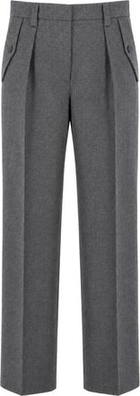 Antonelli Wijde broek - Dames - Straight fit broeken - Grijs - M - Broeken
