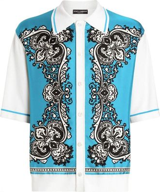 Dolce & Gabbana Camicia con stampa bandana - Blu