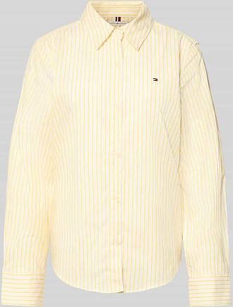 Tommy Hilfiger Regular Fit Hemdbluse aus Baumwoll-Mix in Hellgelb, Größe 34