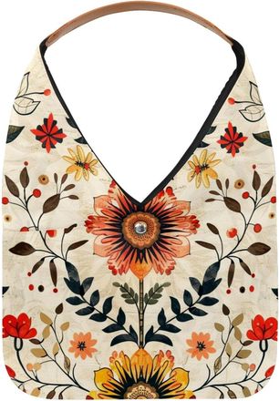 Generic Vintage Ethnic Boho Floral (3) Reusable Lightweight Grocery Bags - Foldable Into Compact Pouch, Washable & Sturdy, Multipurpose for Shopping and Trave