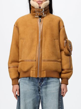 Coperni High-Neck Shearling Jacket by in Sheepskin with Zip Closure
