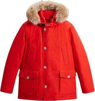 Woolrich Jassen, Heren, Rood, L, Stijlvolle Jassen voor Alle Seizoenen