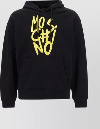 Moschino drawstring hood cotton sweatshirt