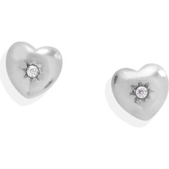 Alex and Ani Puffy Heart Mini Stud Earrings in Silver at Nordstrom