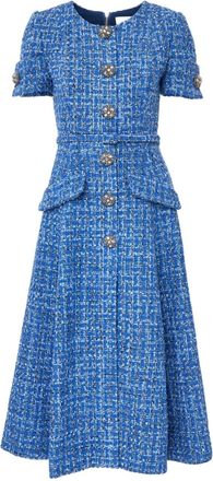 Carolina Herrera Abito midi in tweed - Blu
