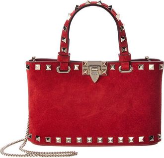 Valentino Rockstud Mini Suede Tote