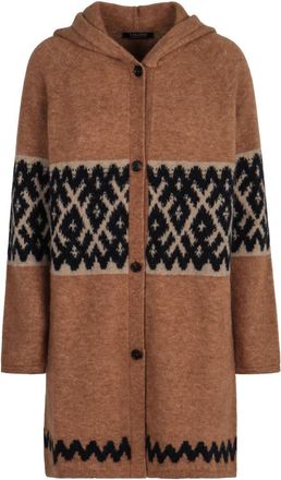 Max Mara Hooded Maxi Vest in Wolmix - Dames - Vesten - Bruin - M - Wol - Truien & Vesten