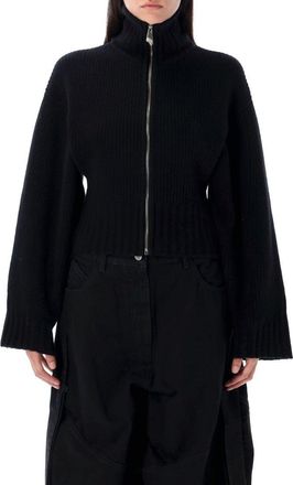 The Attico Ribbed Knit Sweater With High Collar