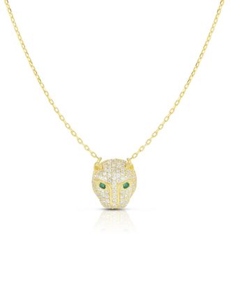 Glaze Jewelry Sterling Silver Panther Head Necklace