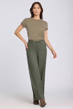 NYDJ 5 Pocket Wijde Pantalon In Stretch Linnen Met Super Hoge Taille