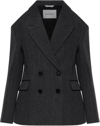 Balenciaga Wol dubbelzijdige blazer - Dames - Blazers - Grijs - S - Wol - Jassen