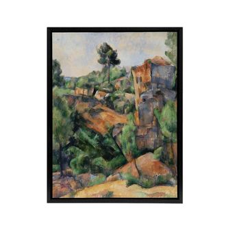 Artery8 Bibemus Quarry Cubist Landscape Paul Cezanne Framed Canvas Wall Art | Size: W24 x H32