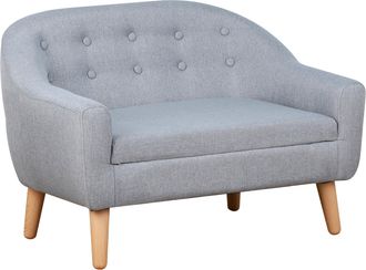 HOMCOM Kids Mini Sofa Children Armchair Seating Bedroom Playroom Furniture Grey | TJ Hughes