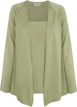Cortana Tussa- groene zijden gebreide vest - Dames - Vesten - Groen - 2XS - Leer - Truien & Vesten