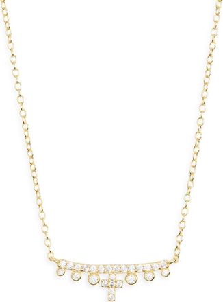 Argento Vivo Cross Frontal Bar Necklace in Gold at Nordstrom Rack