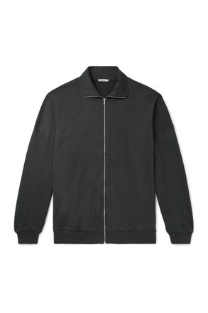Auralee Cotton-Jersey Zip-Up Sweatshirt