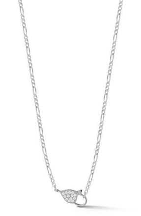 Sphera Milano Pav&eacute; Cubic Zirconia Clasp Pendant Necklace in Silver at Nordstrom Rack