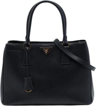 Prada Pre-owned Saffiano Galleria Satchel - Dames - Vintage Shopper - Zwart - ONE Size - Leer - Vintage