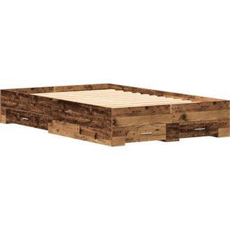 vidaXL Estructura De Cama Con Caj&oacute;n Madera Vieja 120 X 200 Cm Vidaxl