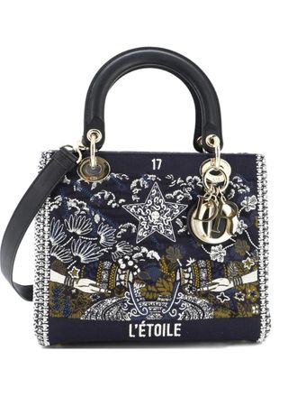 Dior Tarot Lady Dior Bag Embellished Canvas Medium satchel - Blauw