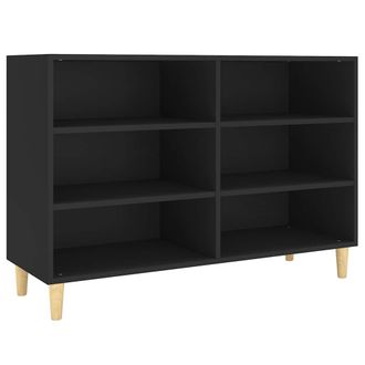 vidaXL Aparador De Madera Contrachapada Negro 103,5x35x70 Cm Vidaxl