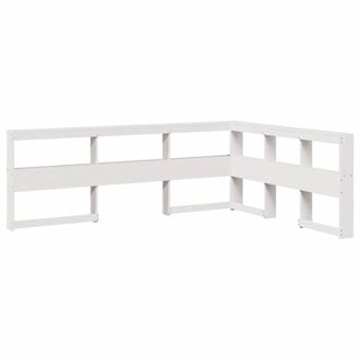 Berkfield Home Bookcase Headboard L-Shaped White 140 cm Solid Wood Pine