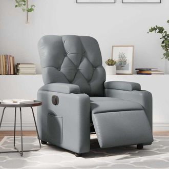 vidaXL Vidaxl - Sill&oacute;n Reclinable El&eacute;ctrico De Cuero Sint&eacute;tico Gris