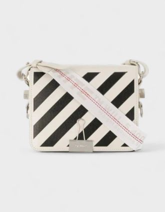 Off-white Womens Diag Flap Bag White Black - Size: OS