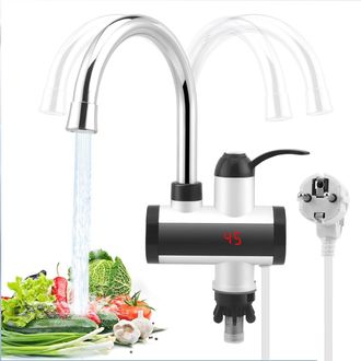 OEM Grifo El&eacute;ctrico De Agua Caliente Instant&aacute;nea De 3300 W Con Ca&ntilde;o Flexible, Pantalla Lcd, Indicador De Temperatura (agua Caliente/fr&iacute;a), Giro De 360&deg; Y 