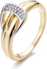 Adornia 14K Gold Plated Cubic Zirconia Buckle Ring at Nordstrom Rack, Size 8