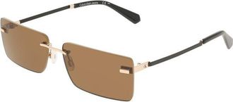 Calvin Klein CA-38335 Metal Square Sunglasses - Beige