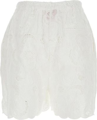 Merci Womens Bermuda Shorts White Cotton