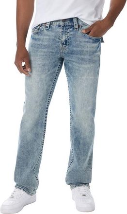 True Religion Ricky Big T Flap Straight Jeans in Gravel Spur Fade Medium Wash at Nordstrom, Size 40