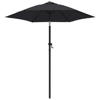 vidaXL Sombrilla De Aluminio Negro 200x224 Cm Vidaxl