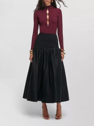 Self Portrait knit dress keyhole neckline flared skirt